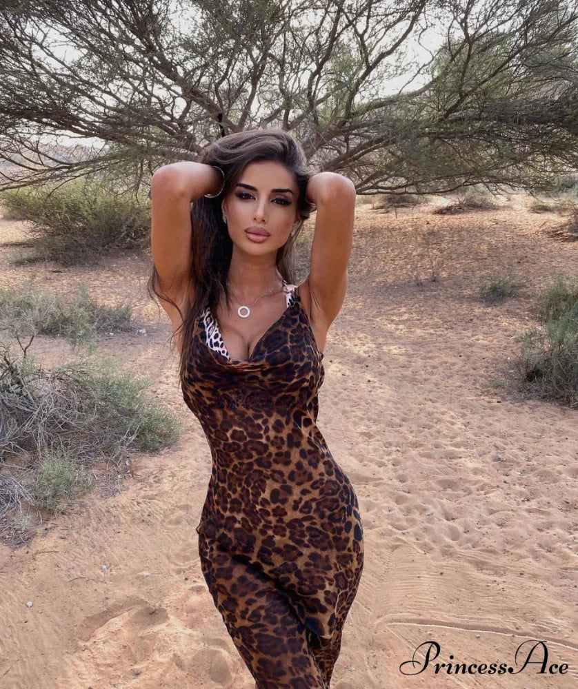 MARIA LEOPARD Stylish MAXI DRESS - Image 13