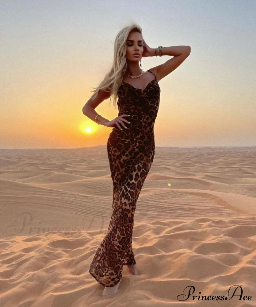MARIA LEOPARD Stylish MAXI DRESS - Image 3