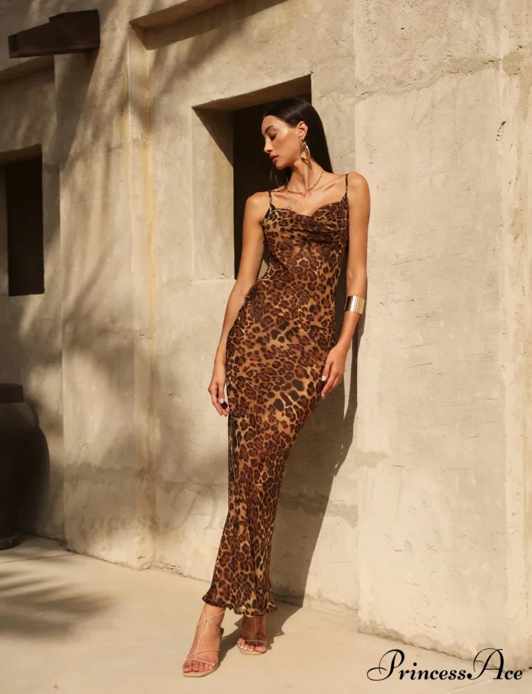 MARIA LEOPARD Stylish MAXI DRESS - Image 5