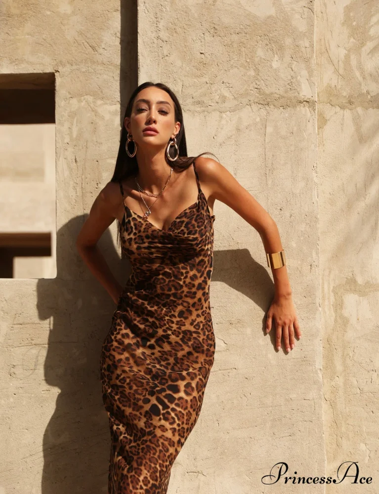 MARIA LEOPARD Stylish MAXI DRESS - Image 8