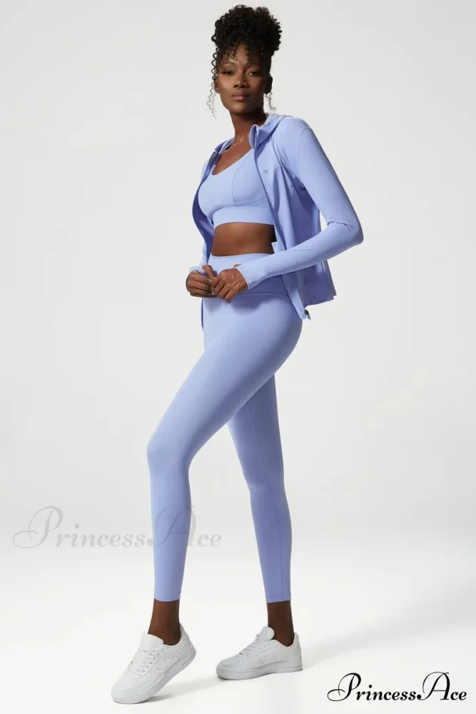 DOINA HOODED LONG Charming SLEEVE SPORTS TOP BLUE - Image 4
