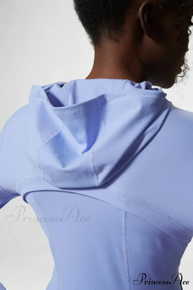 DOINA HOODED LONG Charming SLEEVE SPORTS TOP BLUE - Image 5