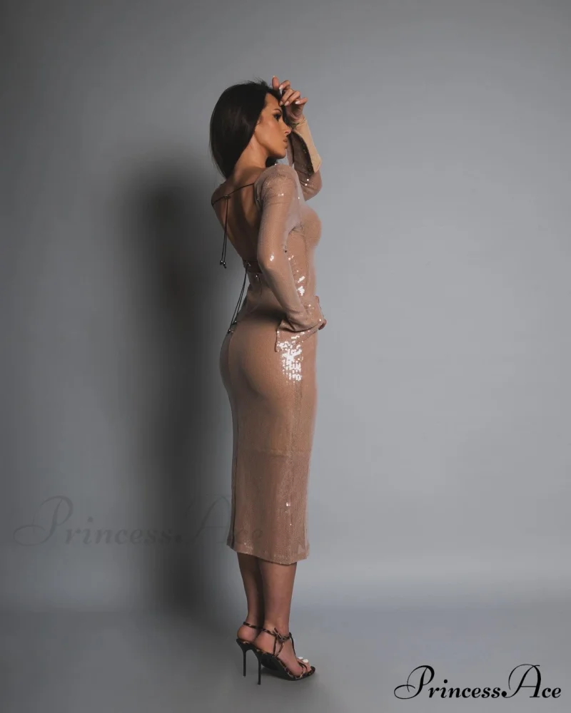 CHLOI LACE Stylish UP SEQUIN DRESS - Image 4