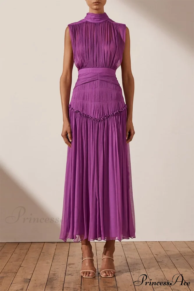 Remarkable Moment High Trendy Neck Maxi Dress - Image 10