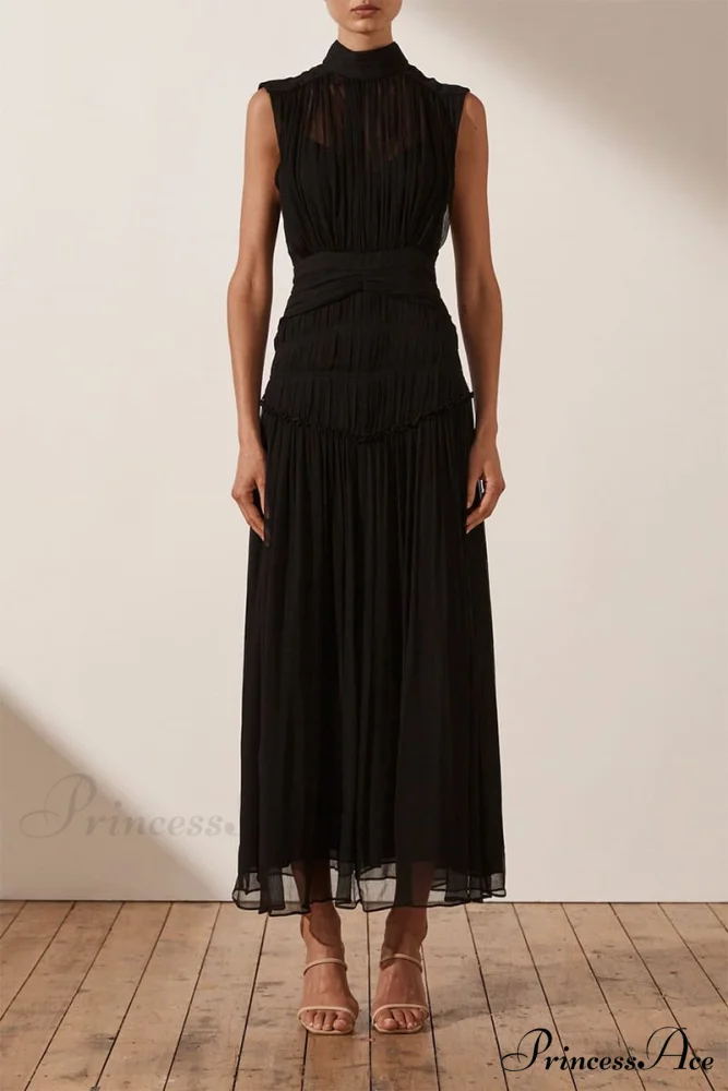 Remarkable Moment High Trendy Neck Maxi Dress - Image 12