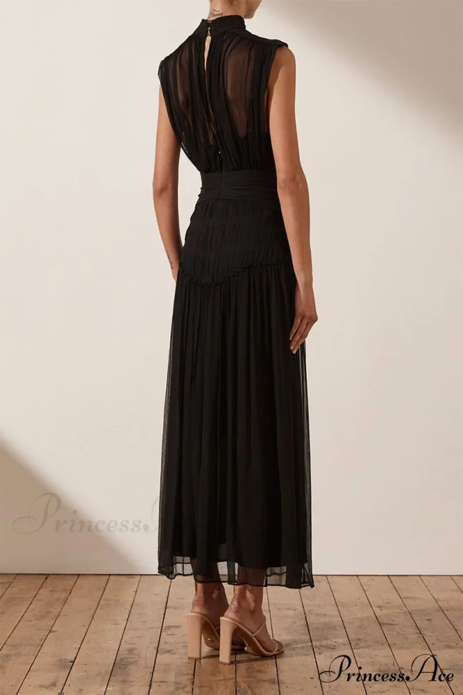 Remarkable Moment High Trendy Neck Maxi Dress - Image 13