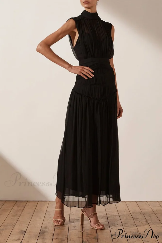 Remarkable Moment High Trendy Neck Maxi Dress - Image 15
