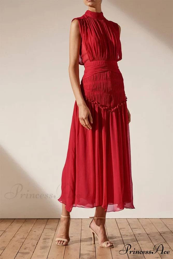 Remarkable Moment High Trendy Neck Maxi Dress - Image 2