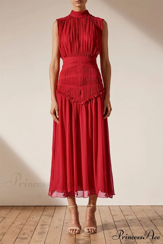 Remarkable Moment High Trendy Neck Maxi Dress - Image 4
