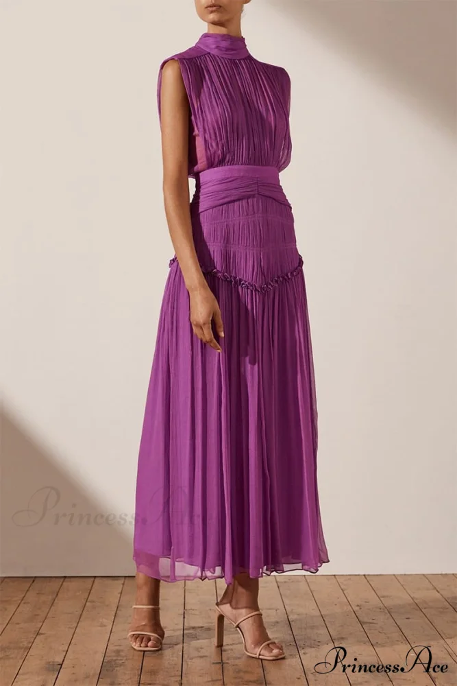 Remarkable Moment High Trendy Neck Maxi Dress - Image 7