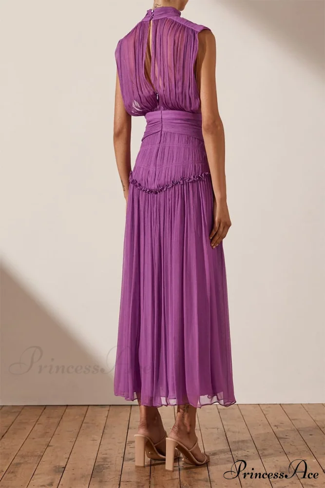 Remarkable Moment High Trendy Neck Maxi Dress - Image 8