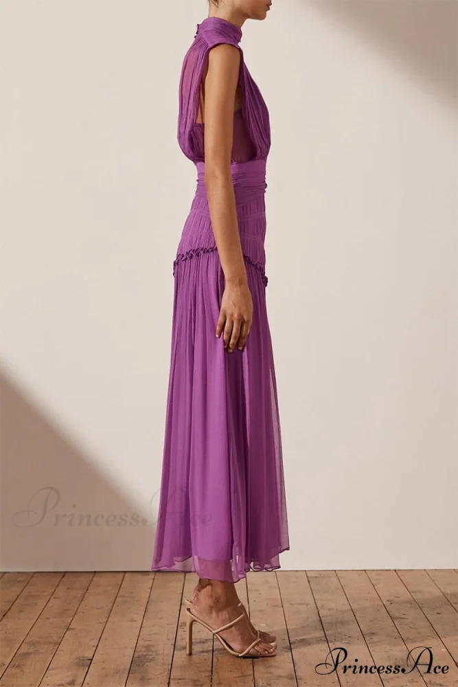 Remarkable Moment High Trendy Neck Maxi Dress - Image 9