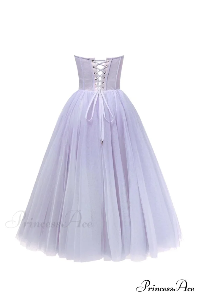 All For Love Trendy Strapless Tulle Midi Dress - Image 19