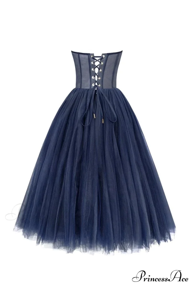 All For Love Trendy Strapless Tulle Midi Dress - Image 27