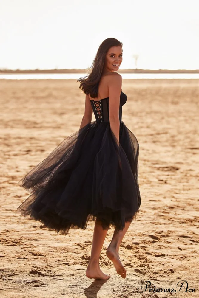 All For Love Trendy Strapless Tulle Midi Dress - Image 33