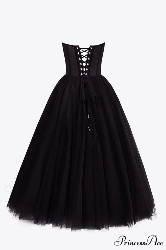 All For Love Trendy Strapless Tulle Midi Dress - Image 35