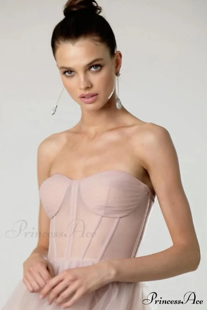 All For Love Trendy Strapless Tulle Midi Dress - Image 9