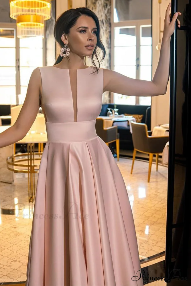 Evening Spotlight Satin Trendy Sleeveless Midi Dress - Image 2