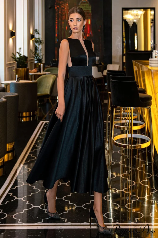 Evening Spotlight Satin Trendy Sleeveless Midi Dress - Image 5