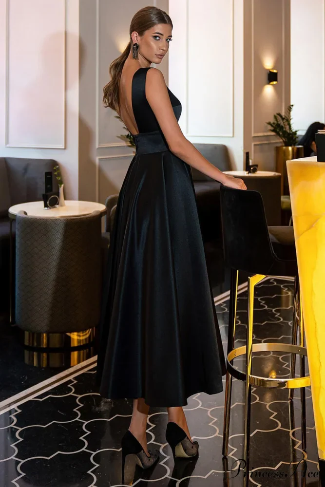Evening Spotlight Satin Trendy Sleeveless Midi Dress - Image 6