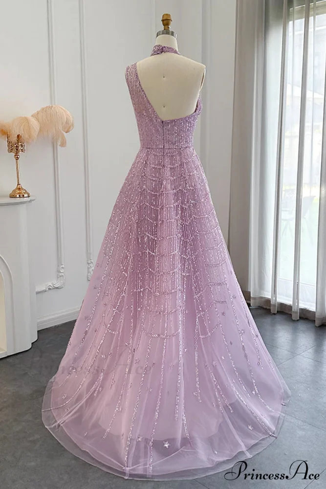 Lifelong Romance Beaded Trendy Sequin Halter Maxi Dress - Image 5