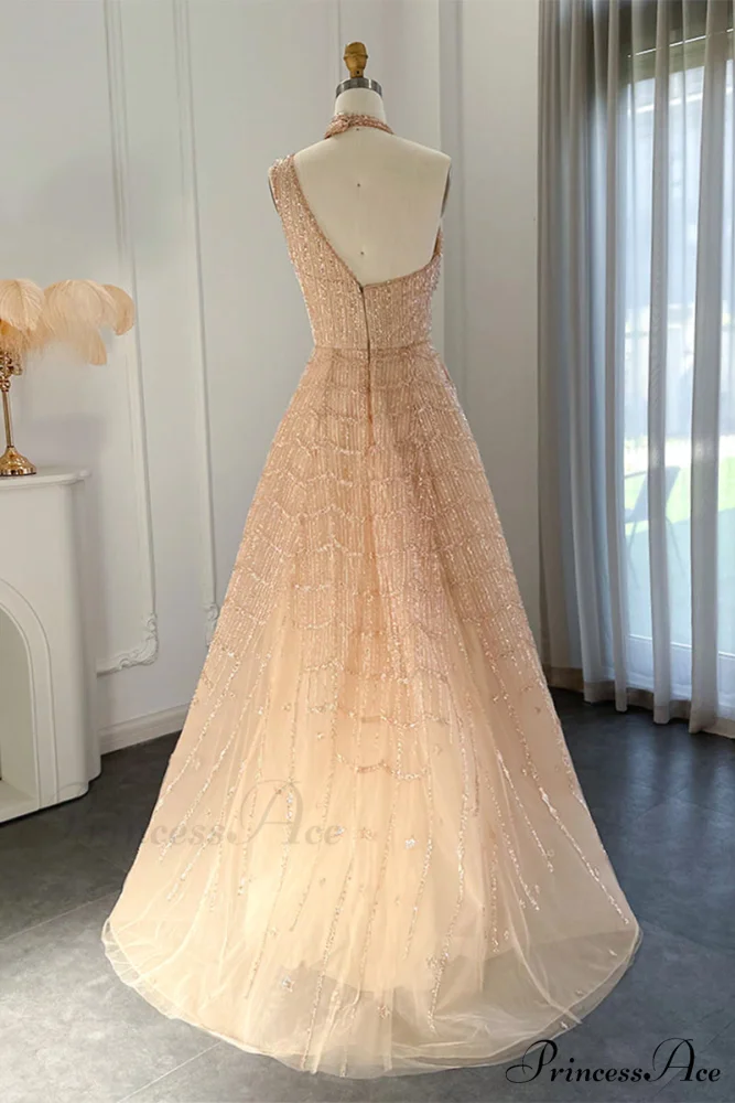 Lifelong Romance Beaded Trendy Sequin Halter Maxi Dress - Image 8