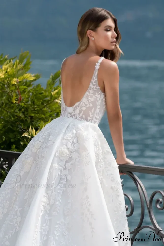 Pure Romance White Trendy Lace Wedding Dress - Image 5