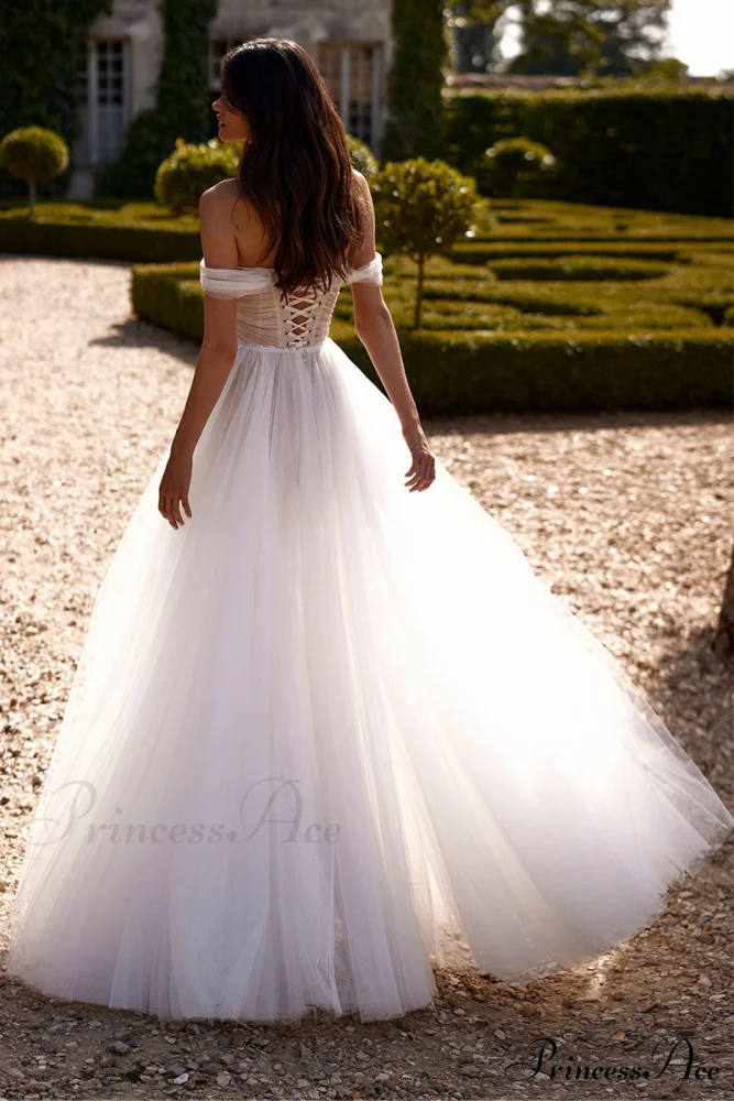 Galina Off-the-Shoulder Graceful A-Line Wedding Dress - Image 3