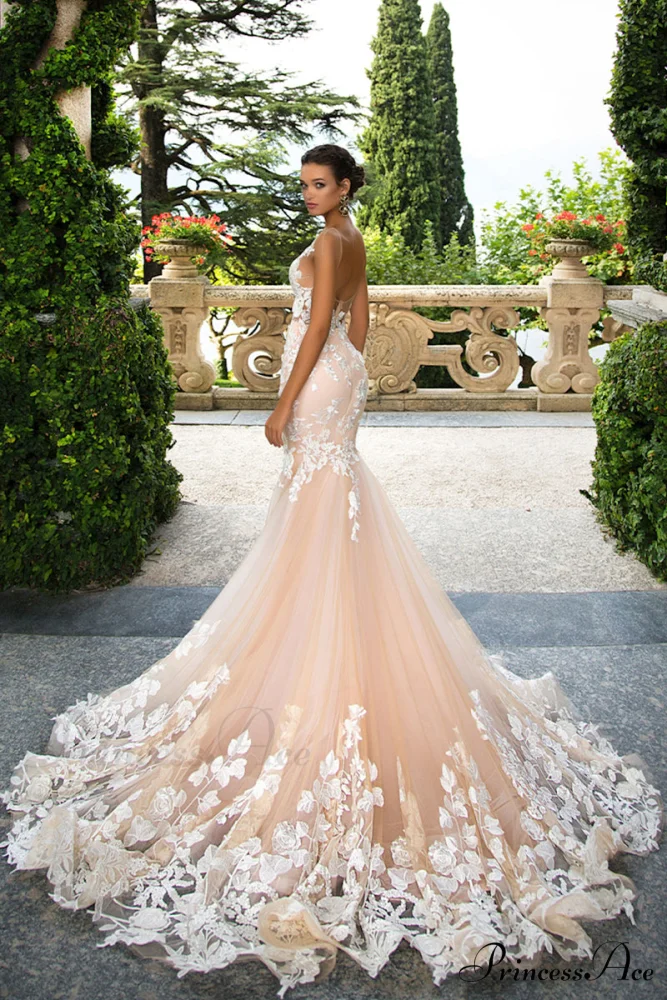 Promised Love Lace Trendy Mermaid Wedding Dress - Image 10