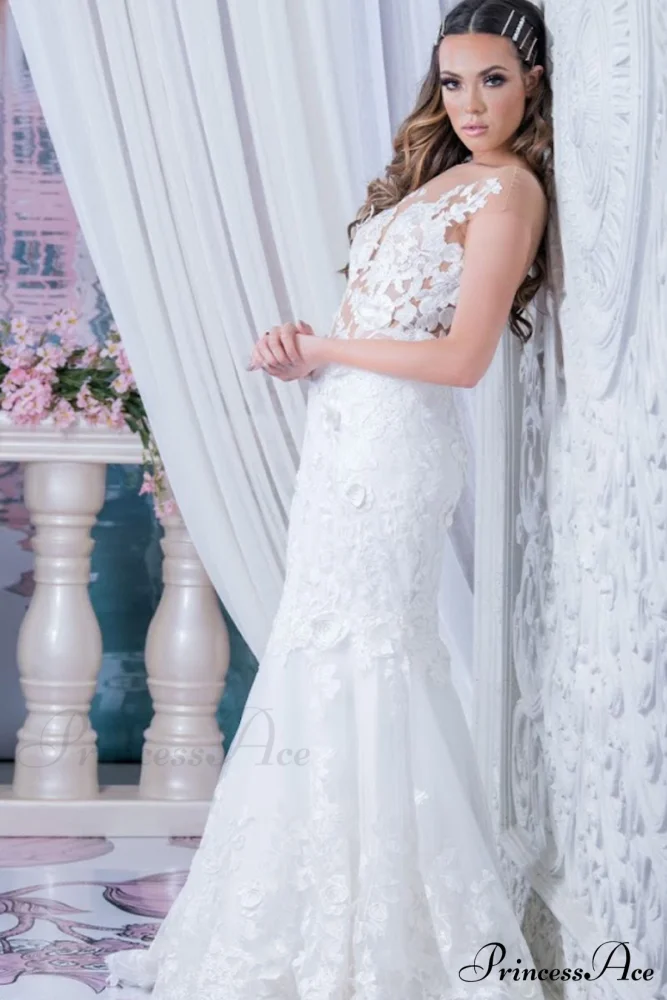 Promised Love Lace Trendy Mermaid Wedding Dress - Image 14