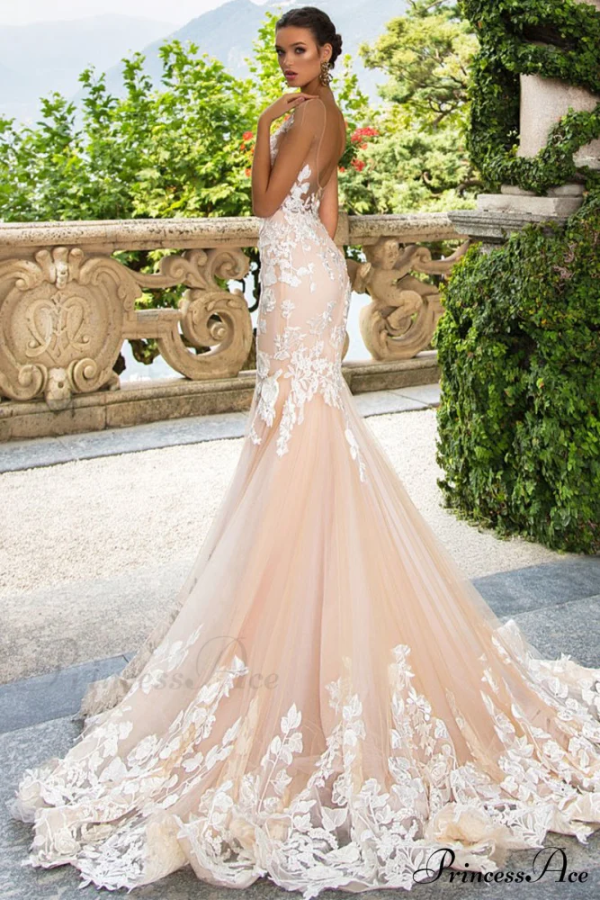 Promised Love Lace Trendy Mermaid Wedding Dress - Image 2