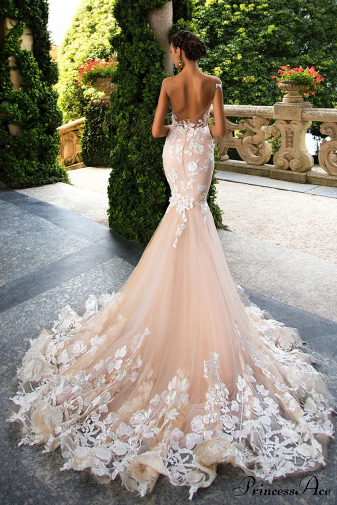 Promised Love Lace Trendy Mermaid Wedding Dress - Image 3