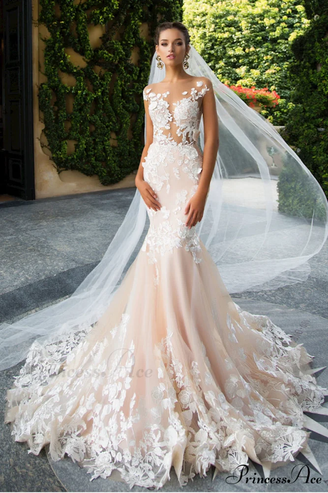 Promised Love Lace Trendy Mermaid Wedding Dress - Image 8