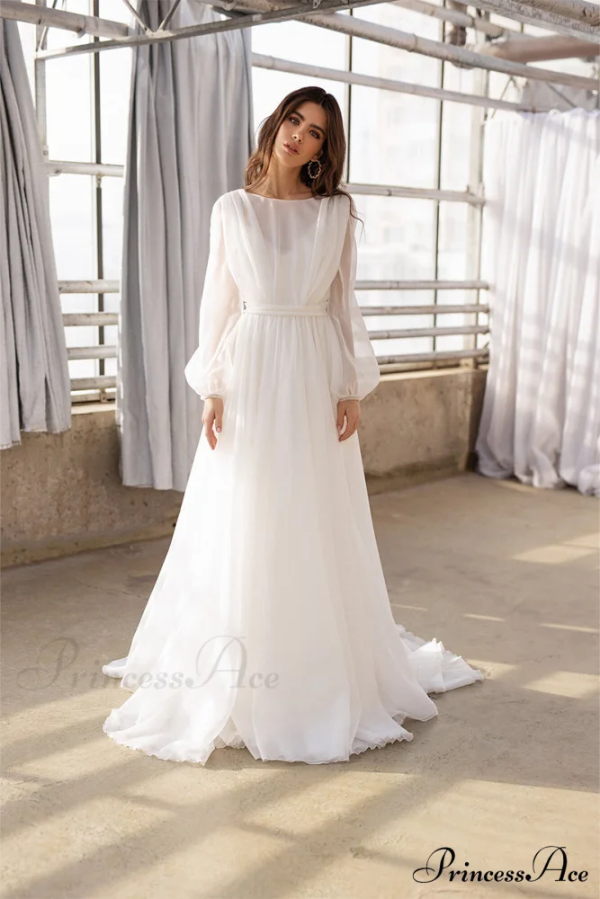 Jasmine Long Graceful Sleeve Wedding Gown - Image 10