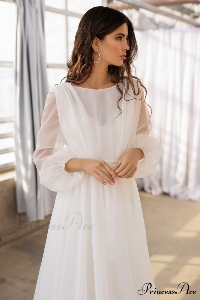 Jasmine Long Graceful Sleeve Wedding Gown - Image 11
