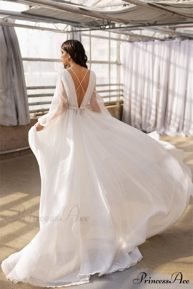 Jasmine Long Graceful Sleeve Wedding Gown - Image 13
