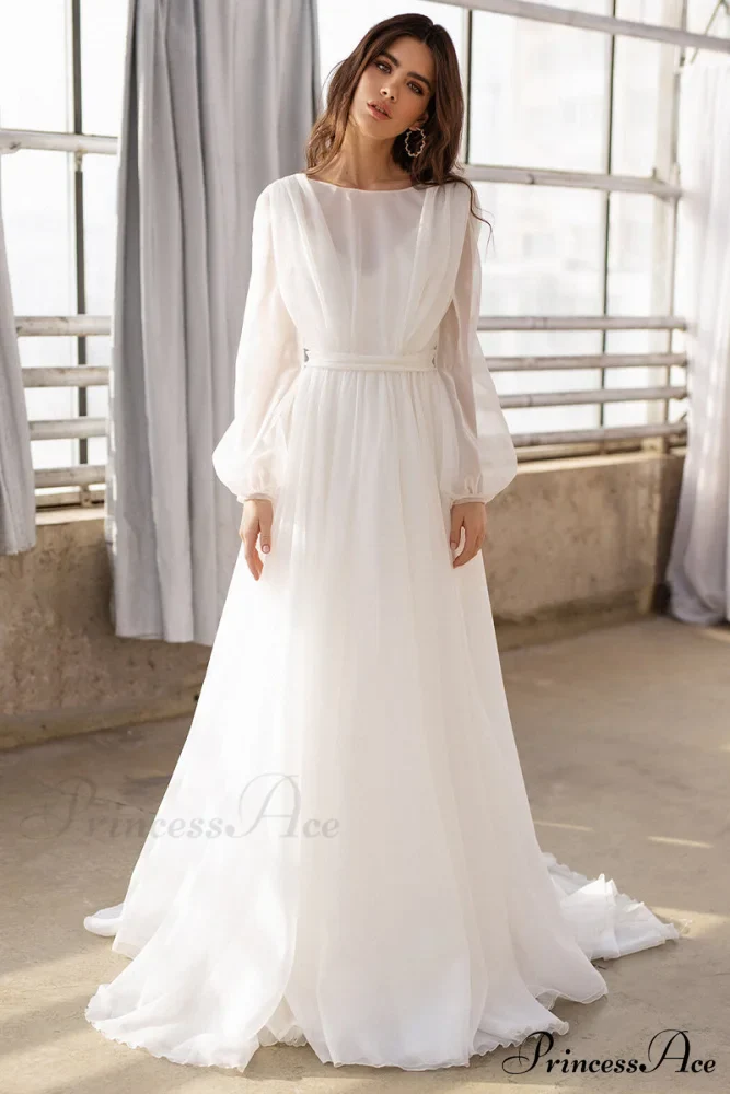 Jasmine Long Graceful Sleeve Wedding Gown - Image 14