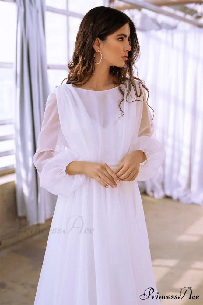 Jasmine Long Graceful Sleeve Wedding Gown - Image 4