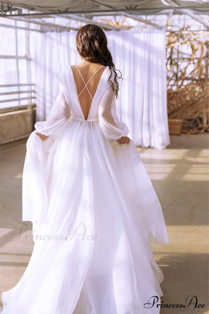 Jasmine Long Graceful Sleeve Wedding Gown - Image 5