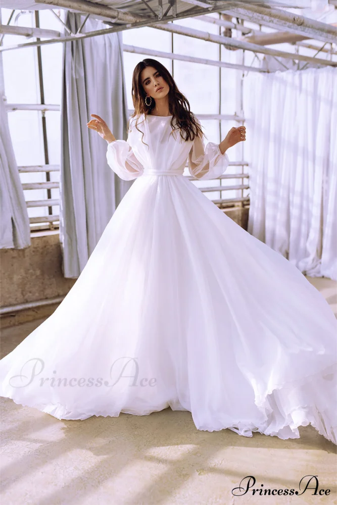 Jasmine Long Graceful Sleeve Wedding Gown - Image 6