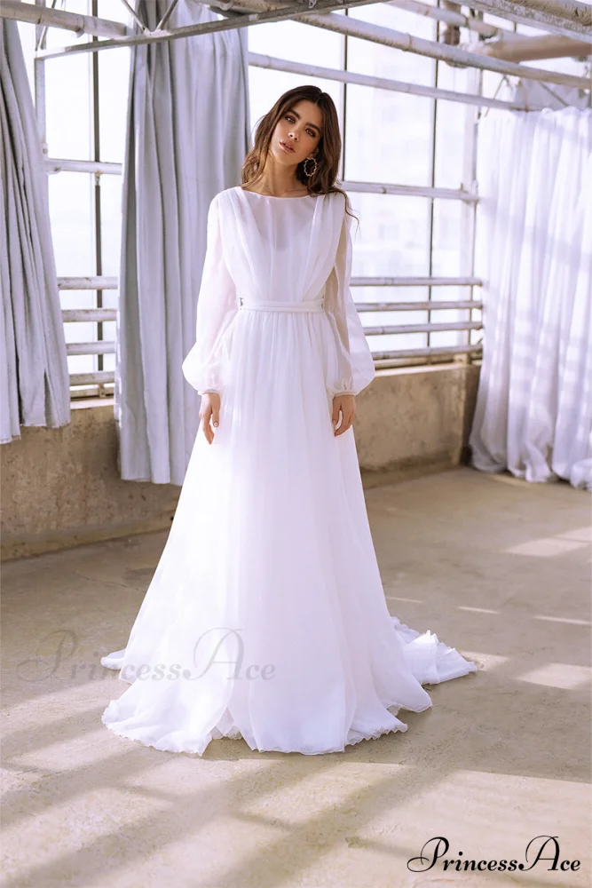 Jasmine Long Graceful Sleeve Wedding Gown - Image 7