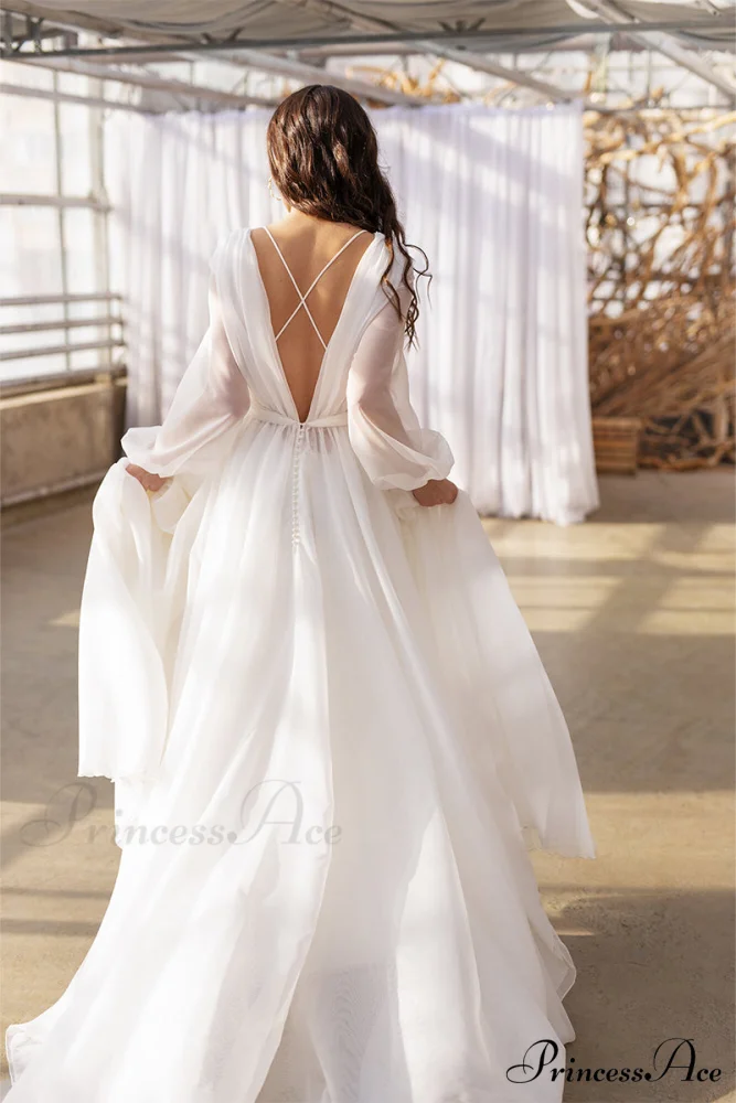 Jasmine Long Graceful Sleeve Wedding Gown - Image 9