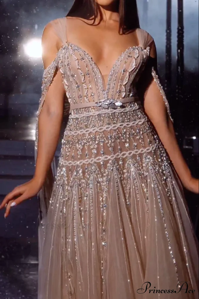 Jasmin Bead-Embellished Graceful Tulle Midi Dress - Image 2