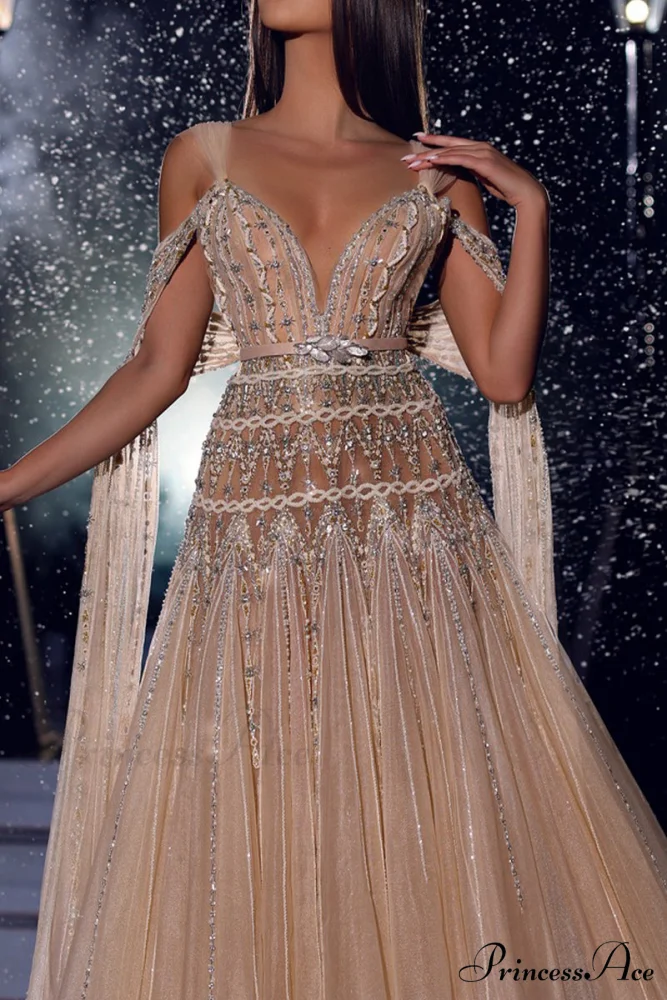 Jasmin Bead-Embellished Graceful Tulle Midi Dress - Image 5