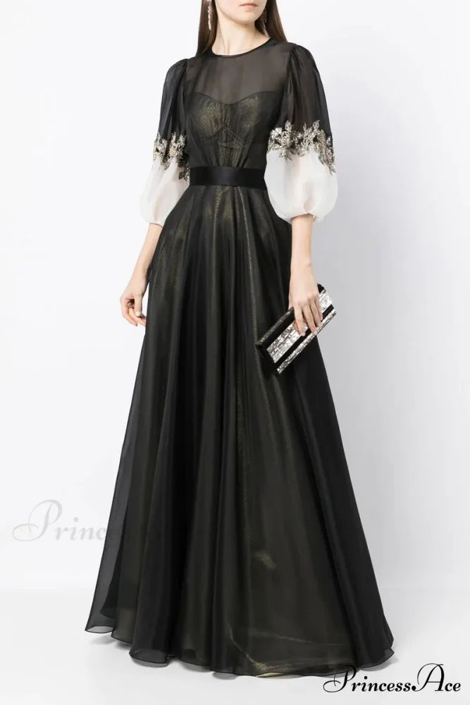 Medeline Black Graceful Maxi Dress - Image 3