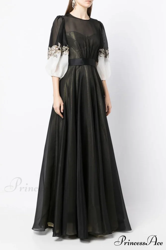 Medeline Black Graceful Maxi Dress - Image 4