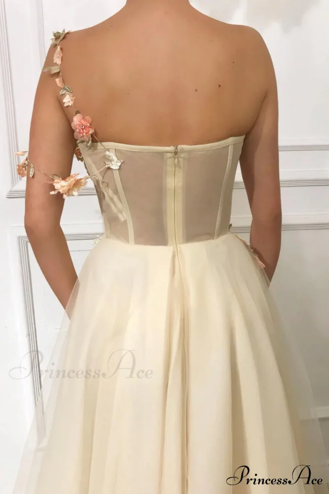 Impression One-Shoulder Graceful Embroidered Maxi Dress - Image 3