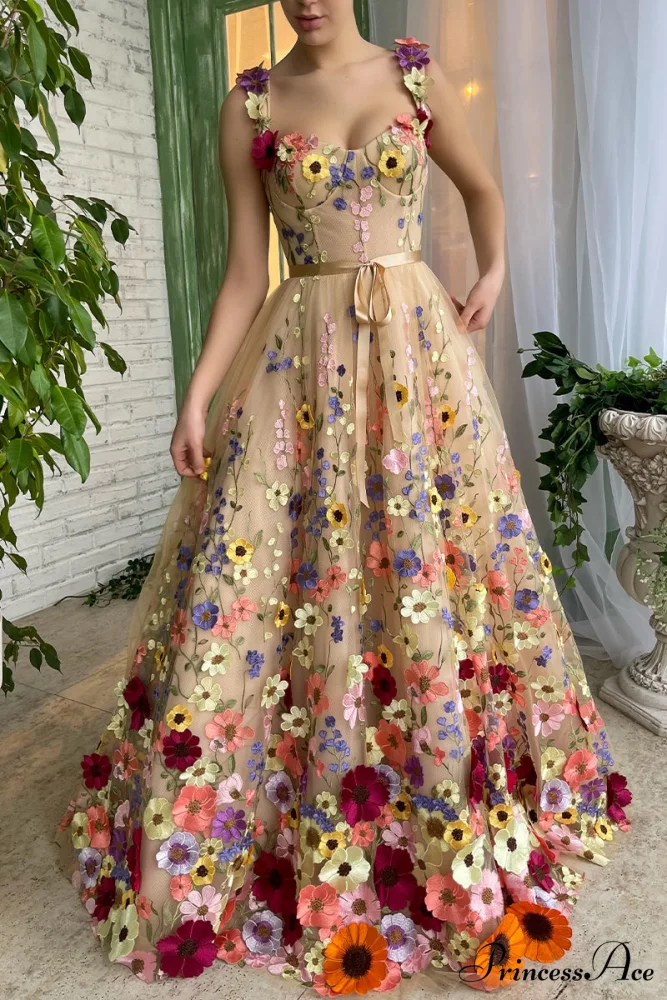Royal Bloom Graceful Embroidered Maxi Dress - Image 2