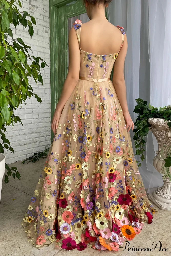Royal Bloom Graceful Embroidered Maxi Dress - Image 3