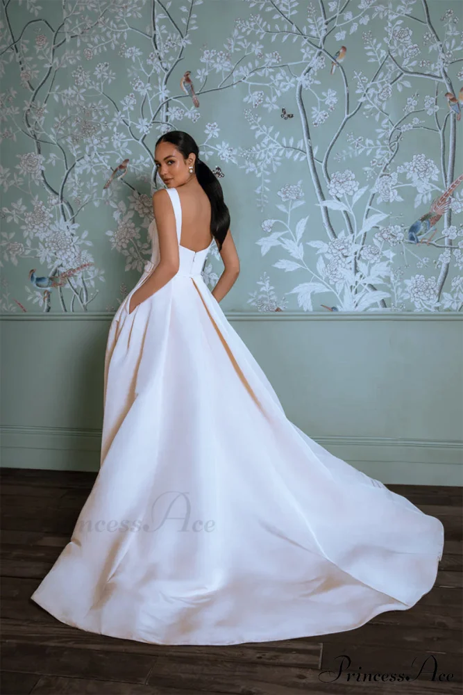 Charlotte Satin Graceful A-Line Wedding Dress - Image 2